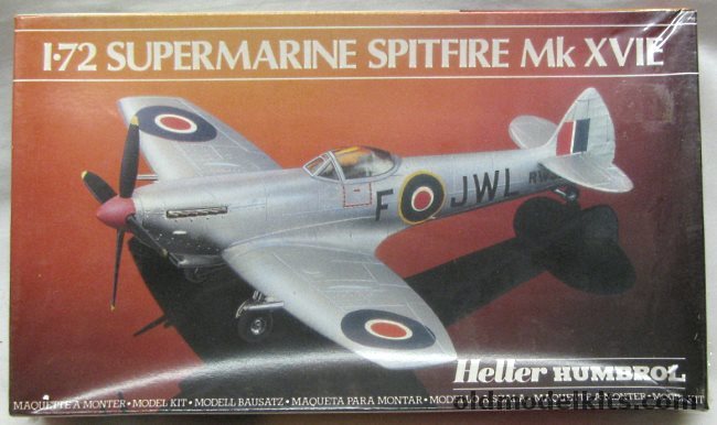 Heller 1/72 Supermarine Spitfire Mk XVIE - Central Gunnery School RAF 1948 or 349th Squadron Fassburg Belguim 1945/46, 80282 plastic model kit